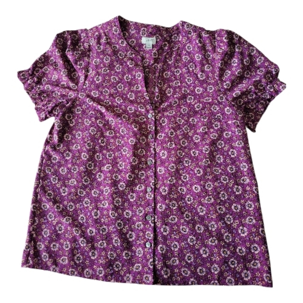J.Crew Floral Purple Women's Top